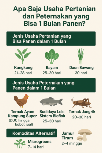 usaha pertanian 1 bulan panen