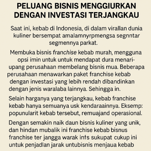 Franchise Kebab Murah