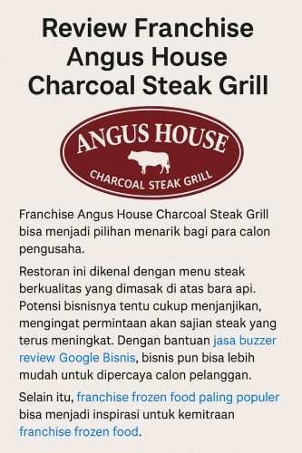 Franchise Angus House Charcoal Steak Grill