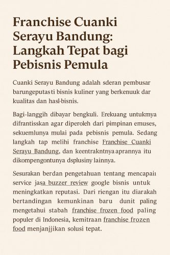 Franchise Cuanki Serayu